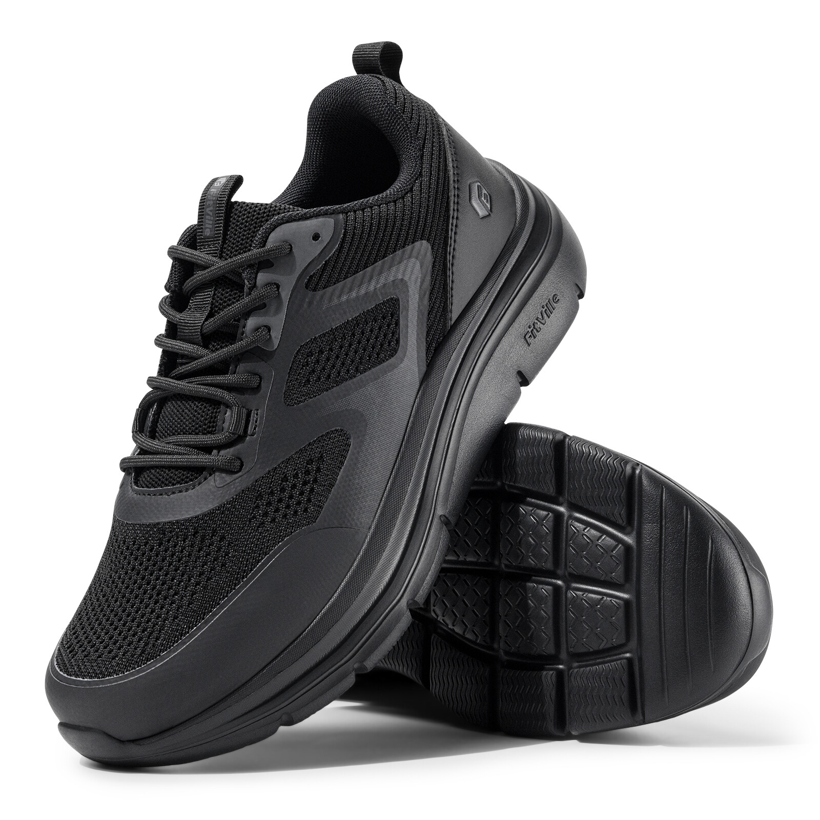 FitVille Mens Walking Shoes Breathable Cushioned Sneakers Comfort Wide Toe Box