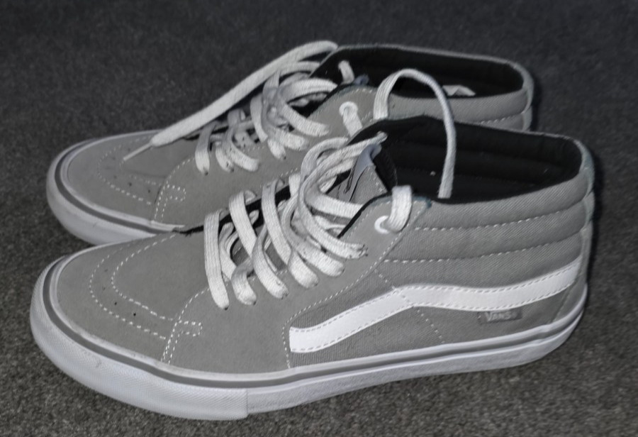 Vans Sk8-Mid Pro Shoes Mens 9.5 Gray Suede / Canvas Skate Sneakers