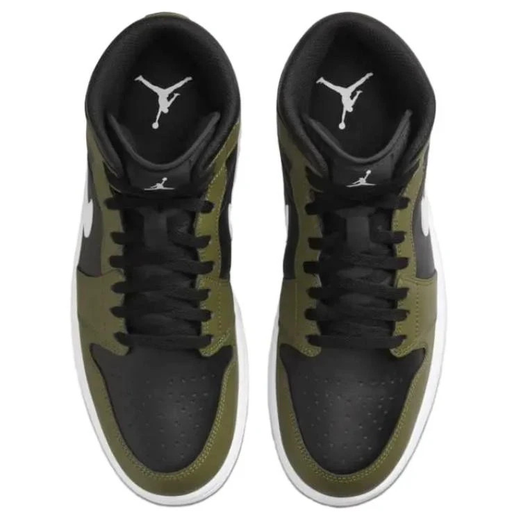 NWOB JORDAN 1 Mid Black White Olive DQ8426-092 Men’s Sz 7