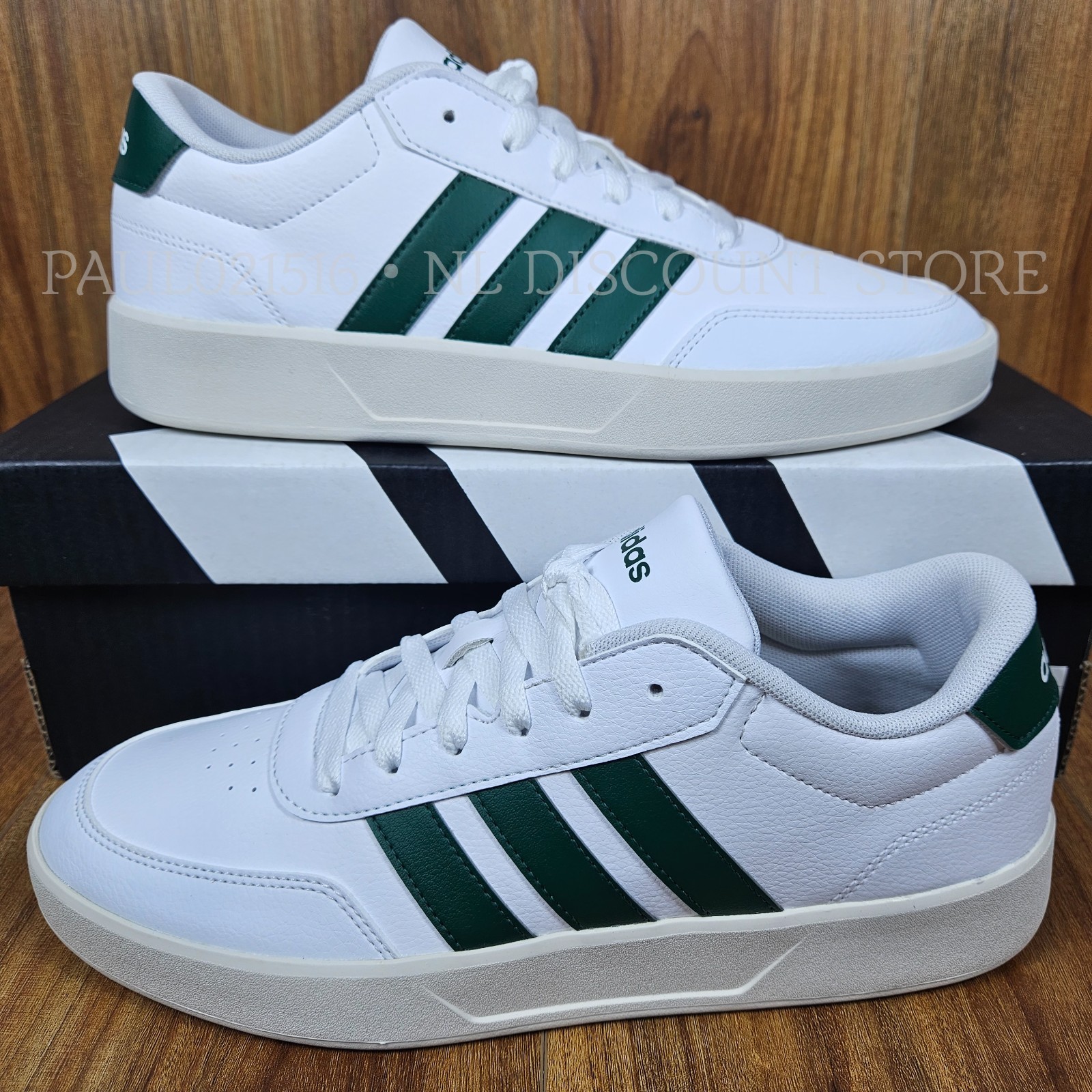 ADIDAS Men’s Breaknet 3.0 Court Sneaker Shoes ~ White/Green ~ Various Sizes