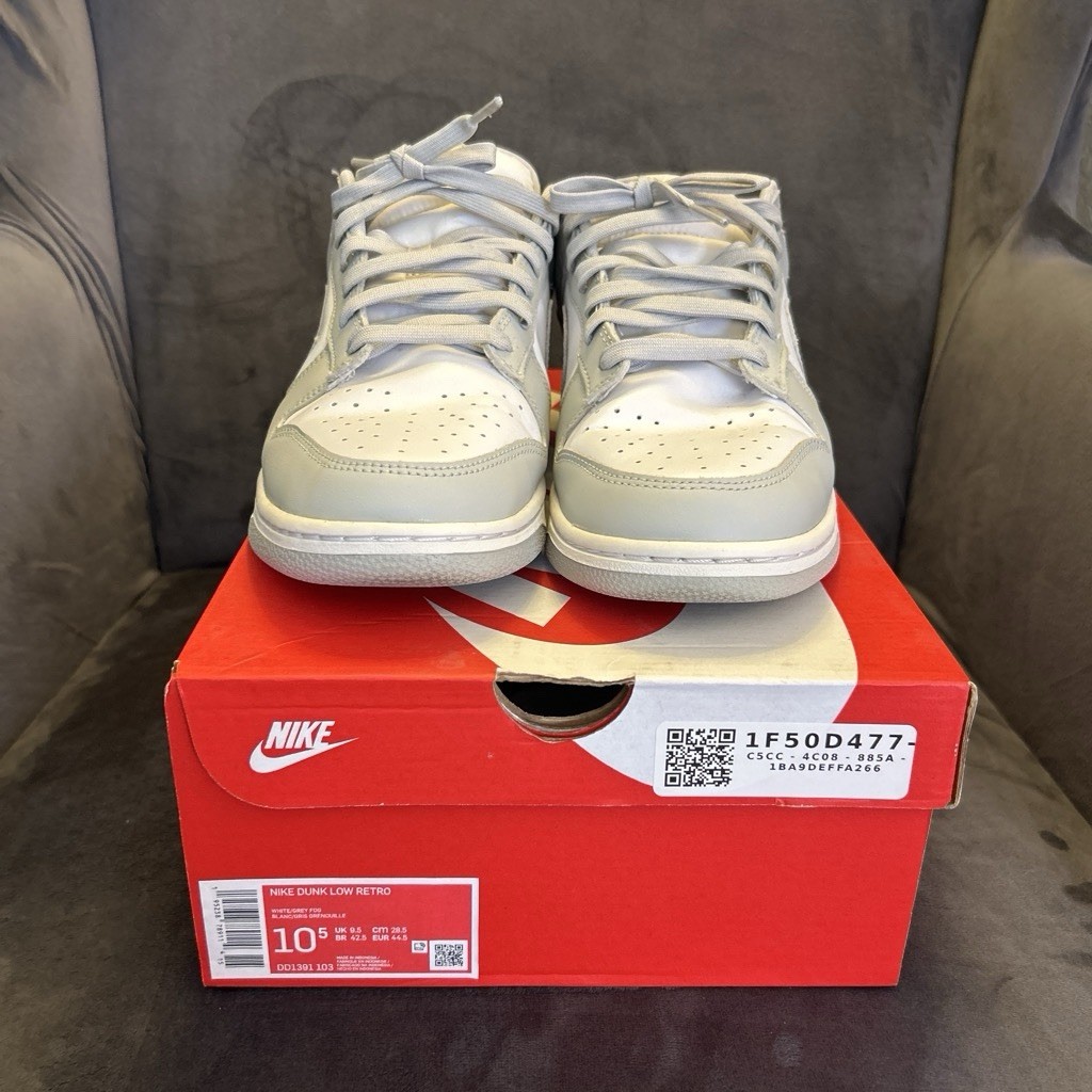 Nike Dunk Low Retro Low Top Lace Up White/Grey Fog Sneakers DD1391-103 2021