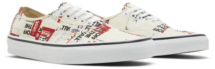 New in Box! Vans Authentic (Packing Tape) Blanc De Blanc Red, Unisex Limited