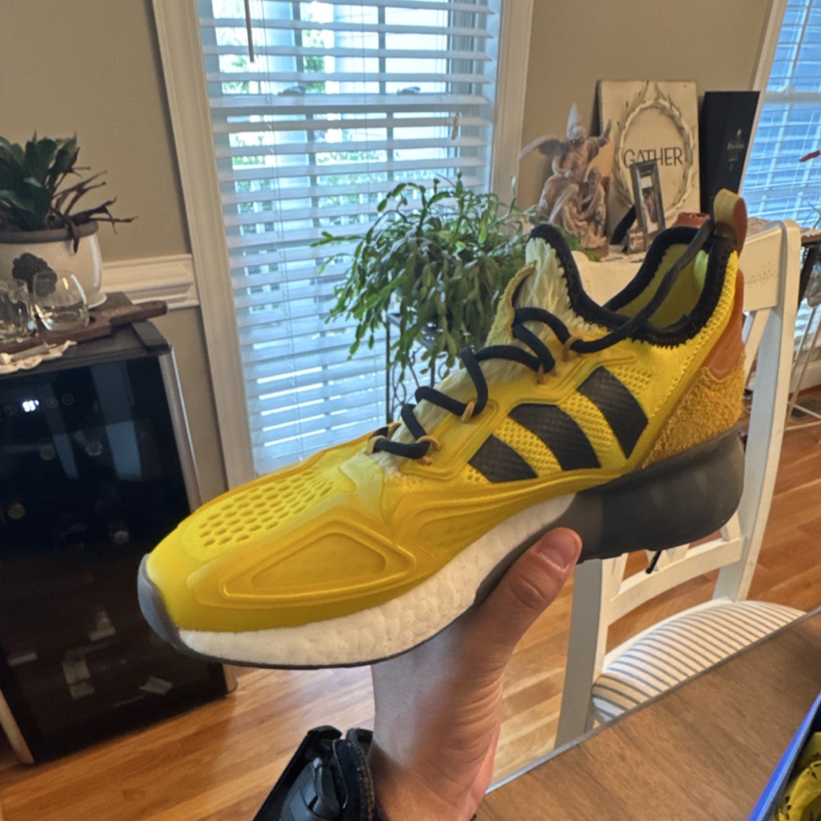 adidas Originals x Ninja ZX 2K Boost Junior Unisex Shoes Size 7 Yellow