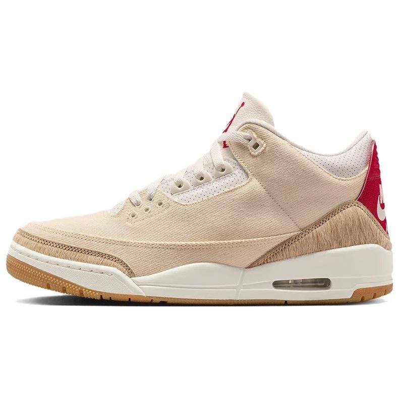 Jordan x Levis Air Jordan 3 Vintage Basketball Shoes Mens Beige Red IR0910-400
