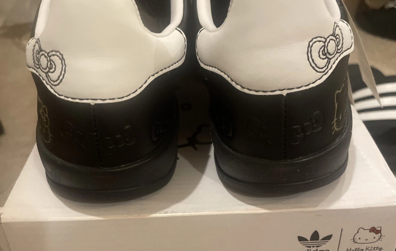 US SELLER-Hello Kitty x adidas Gazelle Shoes, Black&White, Sz USM9.5,EU43 NO BOX