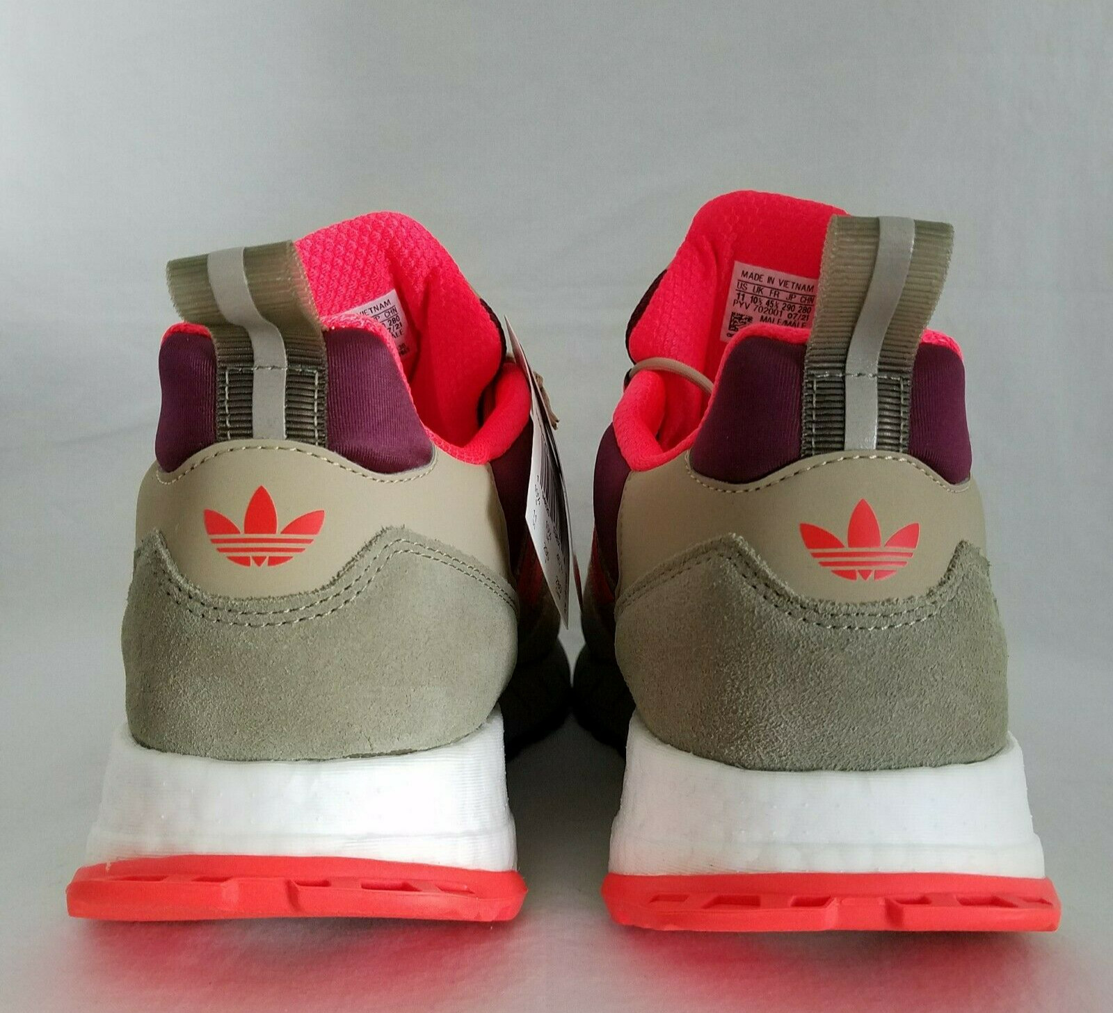 Adidas ZX 1K Boost Seasonality Tan Victory Crimson H00429 Men’s US 11 EU 45 1/3*