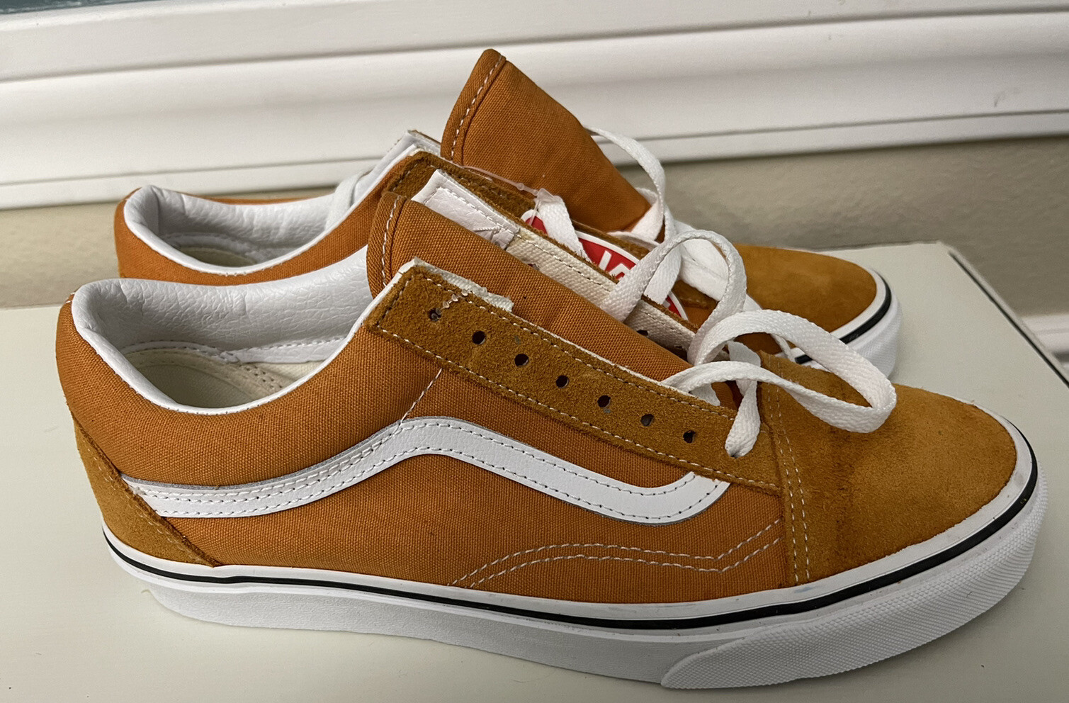 VANS OLD SKOOL MEN’S DESERT SUN TRUE WHITE Stripe Mens 8 Womens 9.5