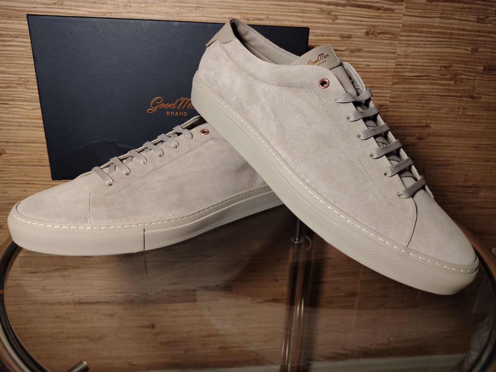 Good Man Brand Edge Sneaker Sand Tan Suede Lace Up Italy Shoes Men’s Size 17 US