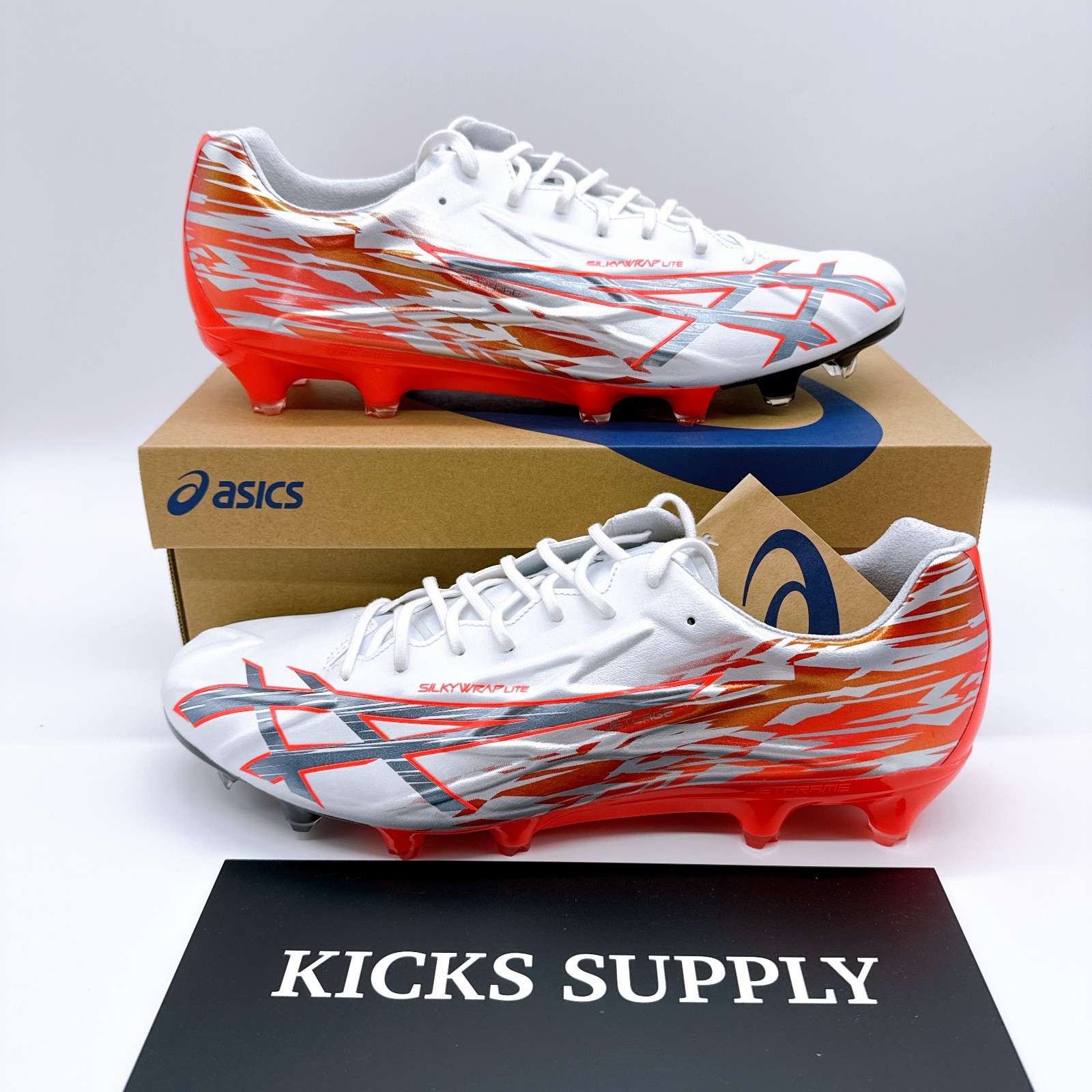 ASICS JETRAY ELITE 1103A149 100 White Flash Red Men’s Soccer Cleats US 4.5-11.5