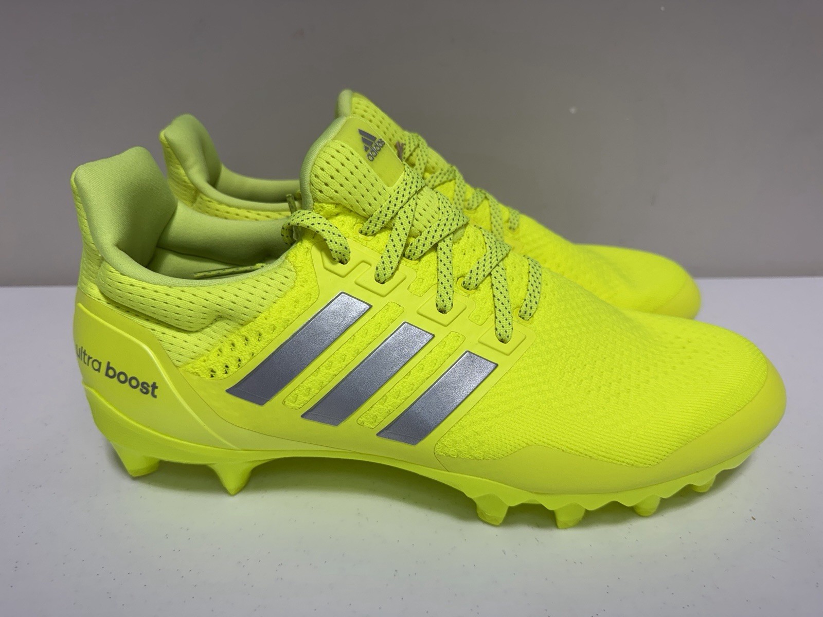 Size 13 Mens Adidas UltraBoost Football Cleats Solar Yellow JP7413 RARE NEW