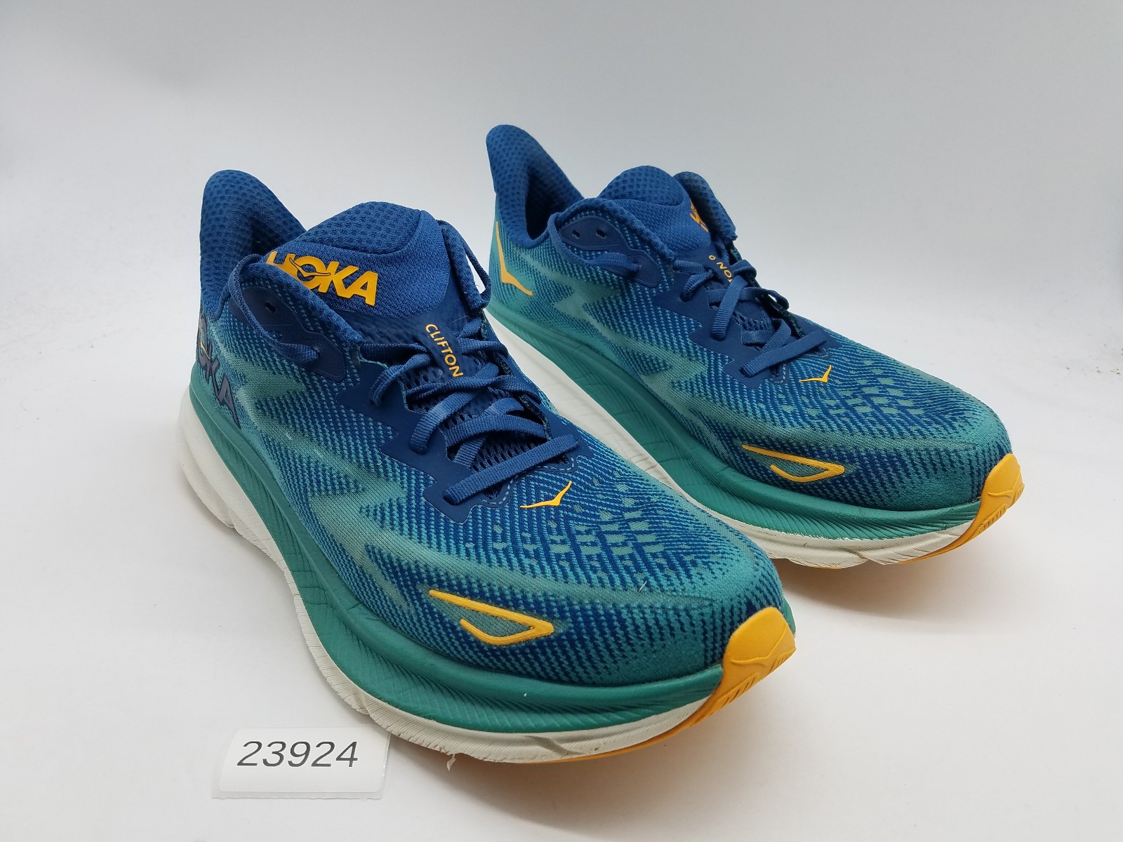Hoka One One Clifton 9 Men’s Size 13 D (Medium) Sneakers Green Blue *No insole