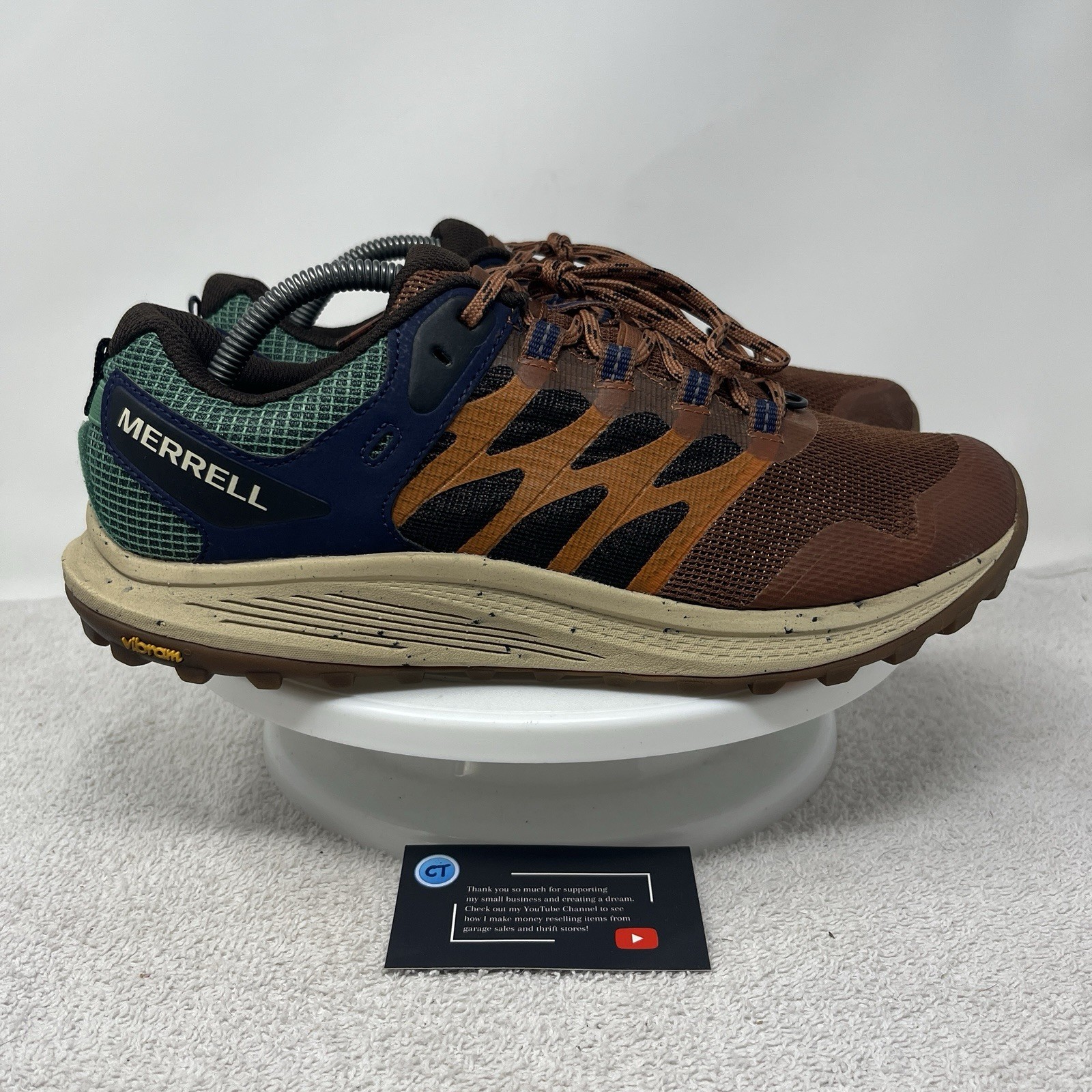 Merrell Nova 3 Nutshell Papaya Shoes Men’s Size 9.5 Orange Green Hiking Sneakers