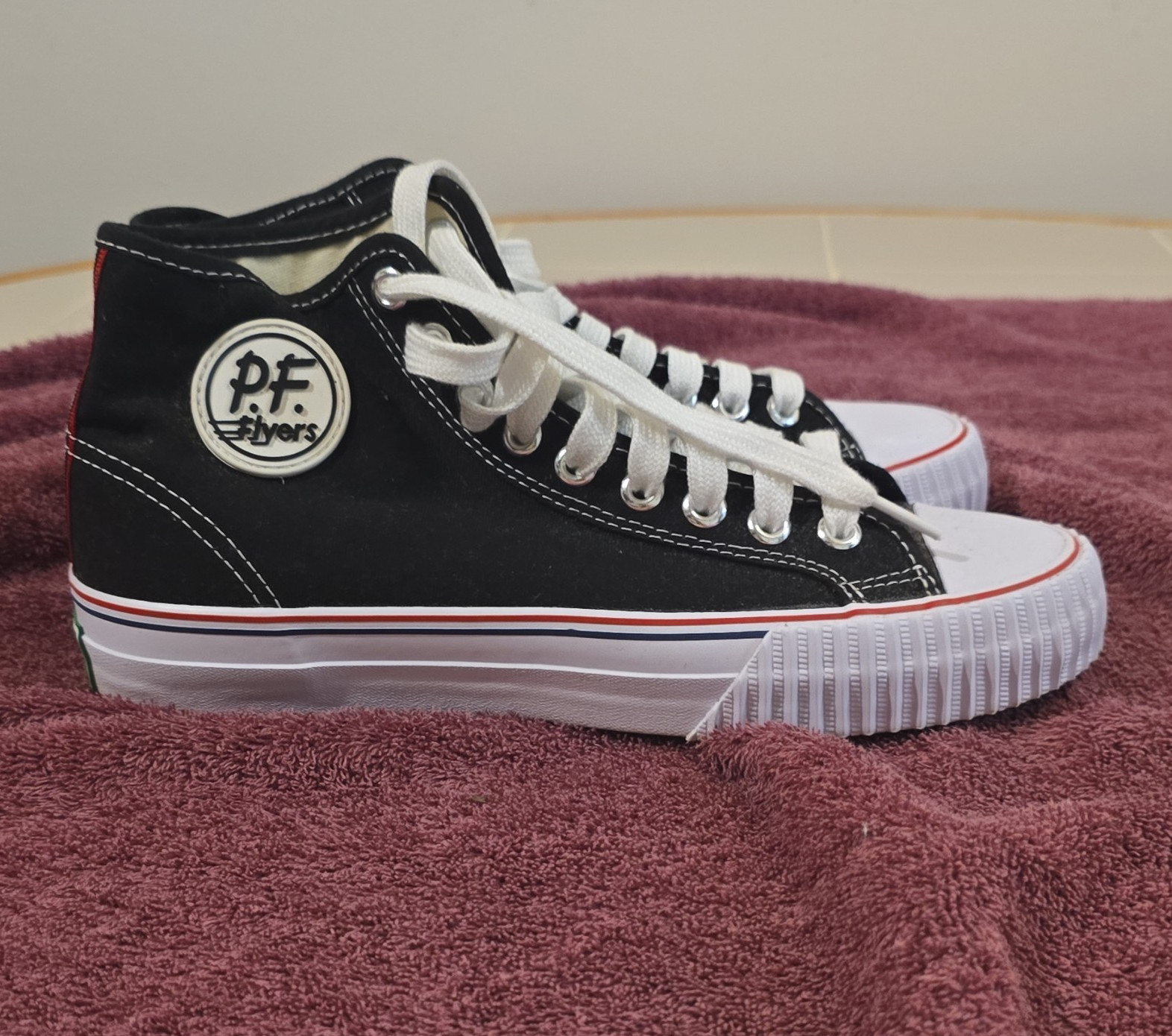 PF Flyers Men’s Mid Top Lace-Up Athletic Sneakers Black MC2001BK