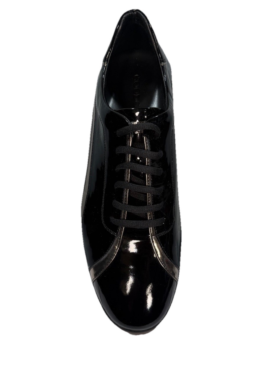GOODOO Patent Leather Sneakers Black Mens 10 NWT Dress Comfort Shoes Streetwear