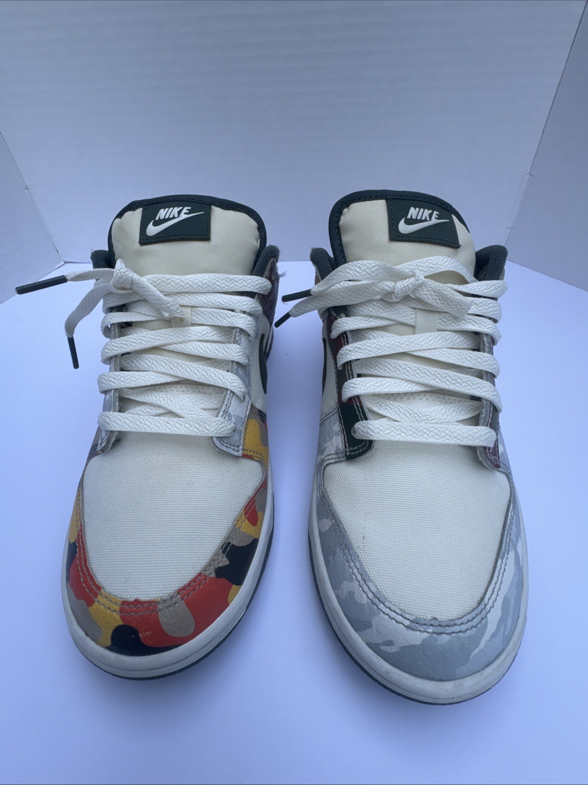 Nike Dunk Low SE Shoes Mens Size 7.5 Multi Camo Patchwork DH0957-100 Sneakers