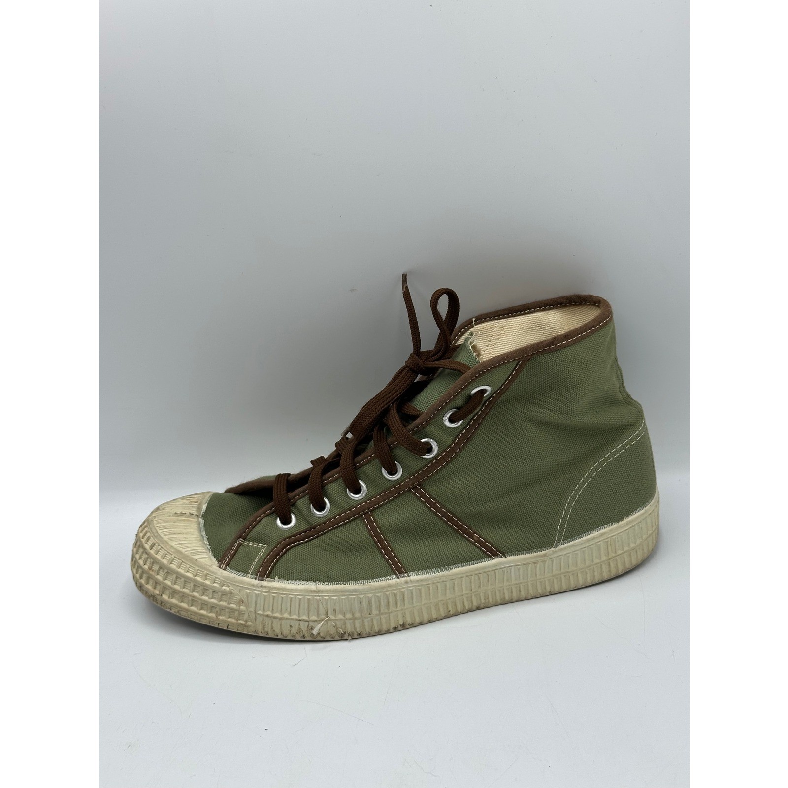 Draft INC Czech Army Trainers Sz 40 Vintage Canvas Olive Green Sneakers Gorpcore