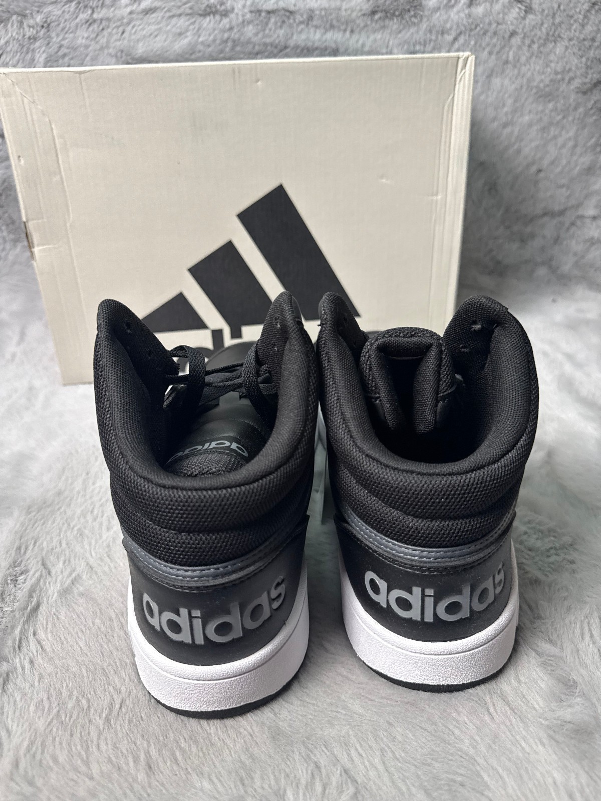 Adidas Hoops 3.0 Mid Classic Vintage Men’s Shoes 12 Core Black-Cloud White