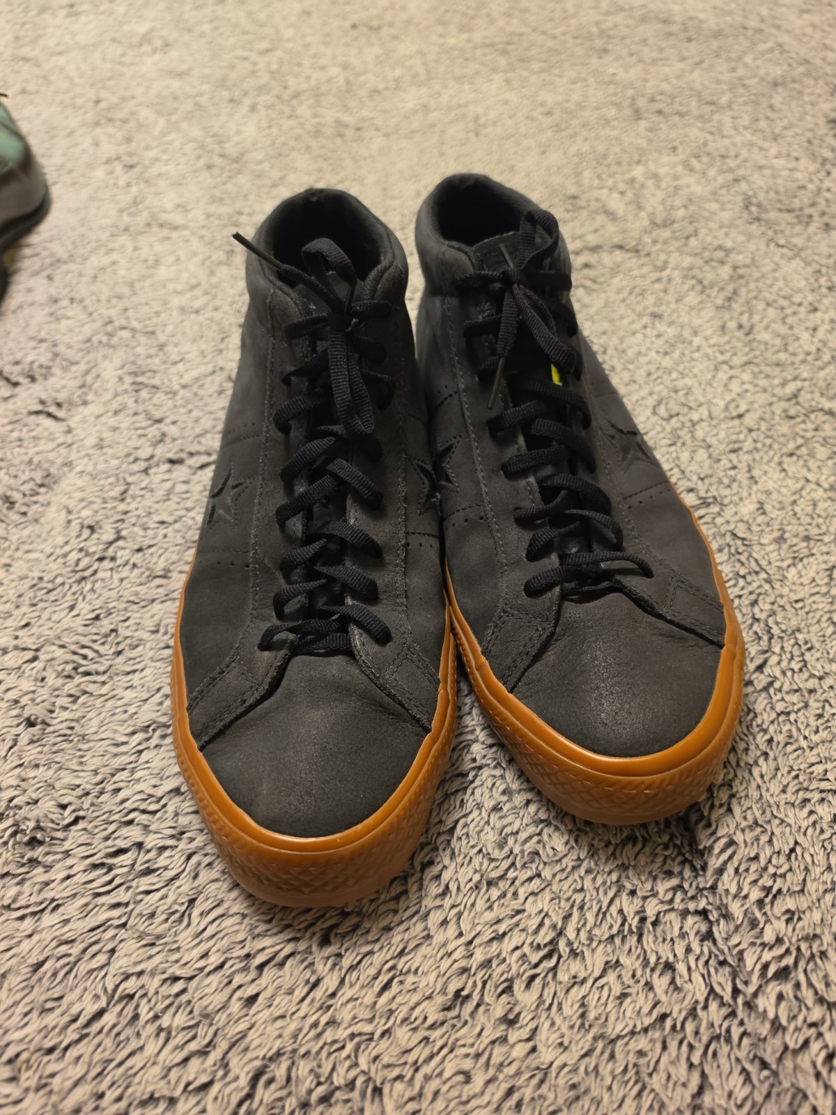Converse Skate One Star Pro Leather Mid Black Laces Mens 9.5