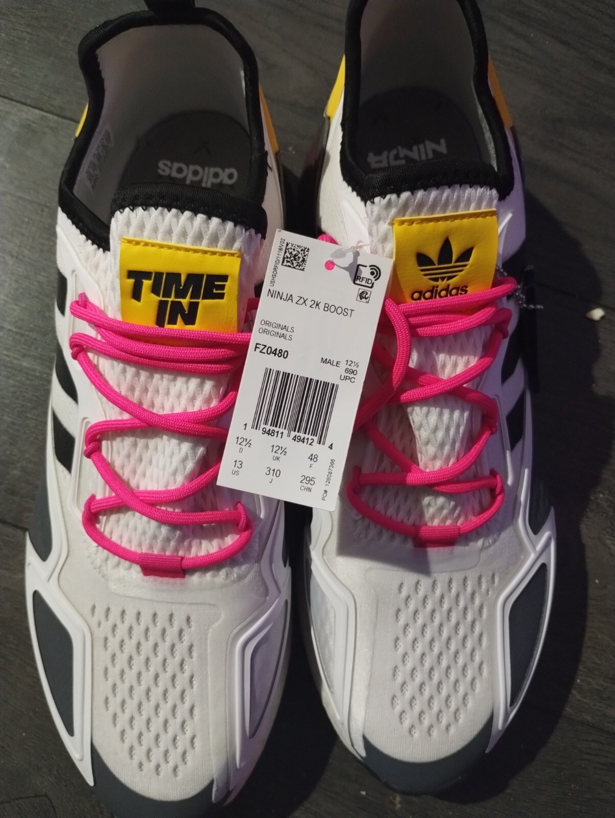 Size 13 – adidas Ninja x ZX 2K Boost Time In – White Grey