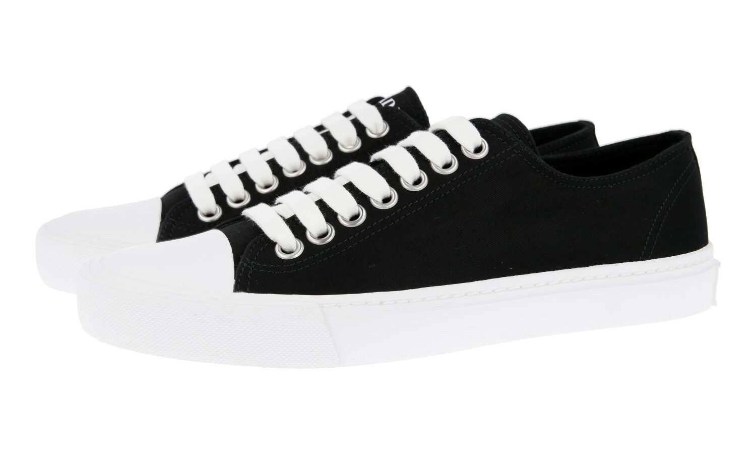 LUXUS PRADA SNEAKER SCHUHE 4E3556 SCHWARZ STOFF NEU