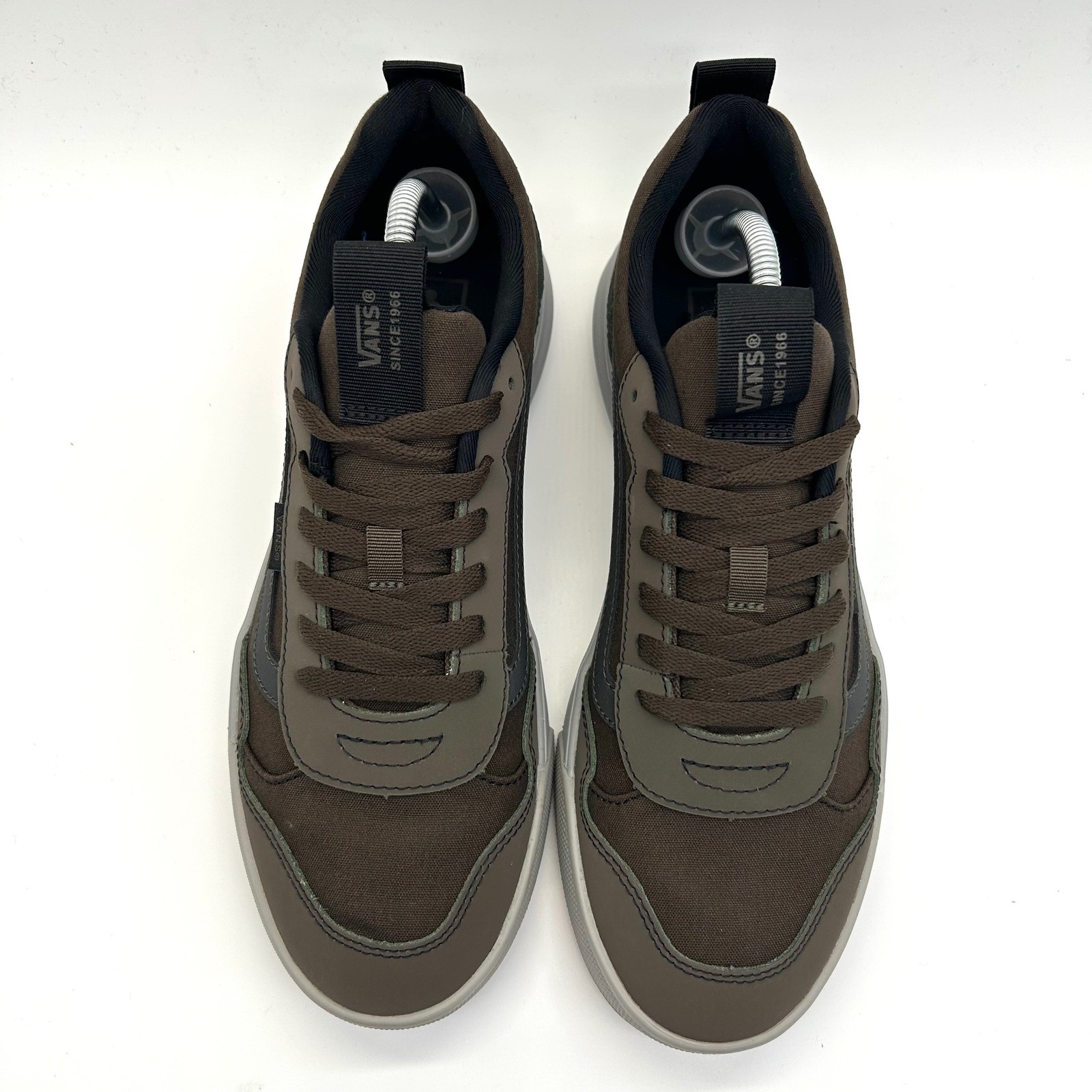 Vans Range Exp Shoes Mens 10 Coal Brown Reflective Low Top Skate Sneakers