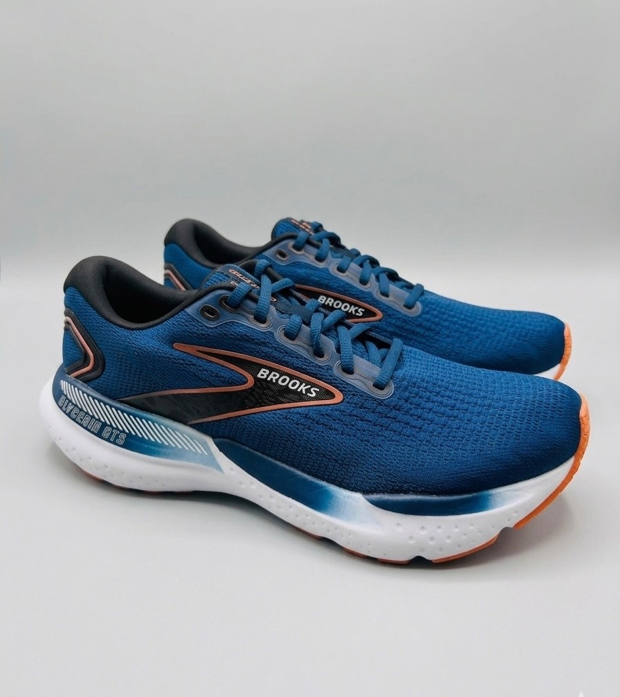 Size 9 – Men’s Brooks Glycerin GTS 21 Blue Opal/Black/Nasturtium, 7 D Medium US