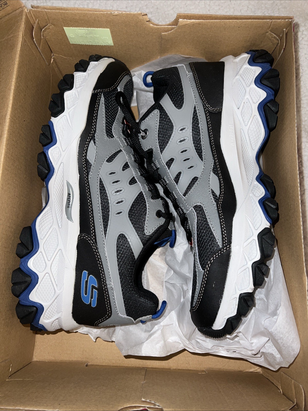 Skechers Men’s Size 12 Arch Fit Akhidime Sneaker – Charcoal Black