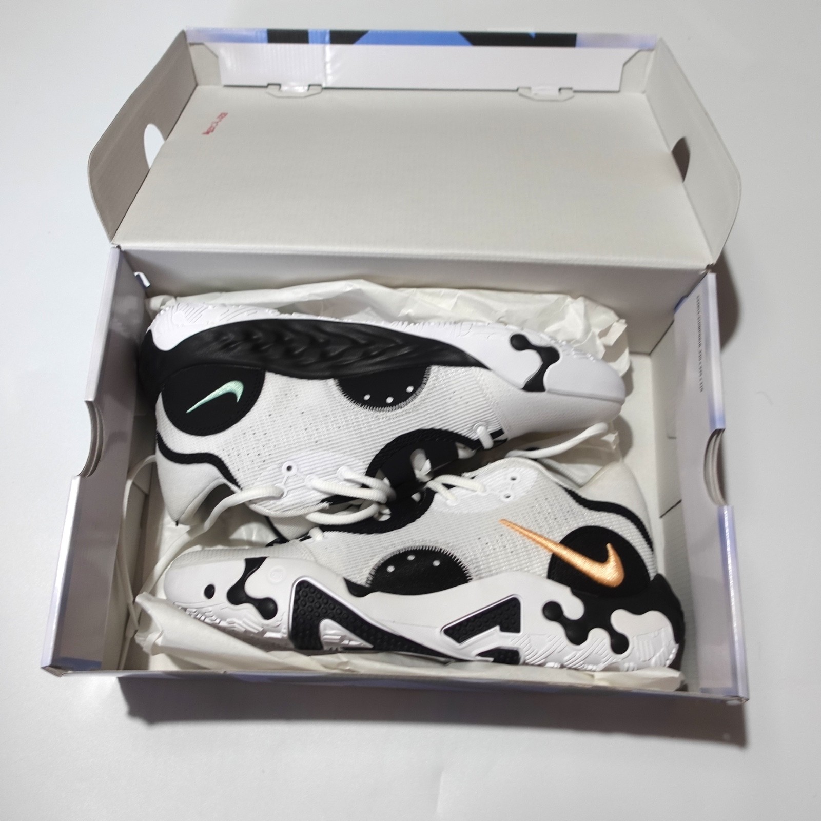 Nike PG 6 Orange Chalk White/Black/Gold Lace Up Sz 8 Low Top Sneakers DC1974-101