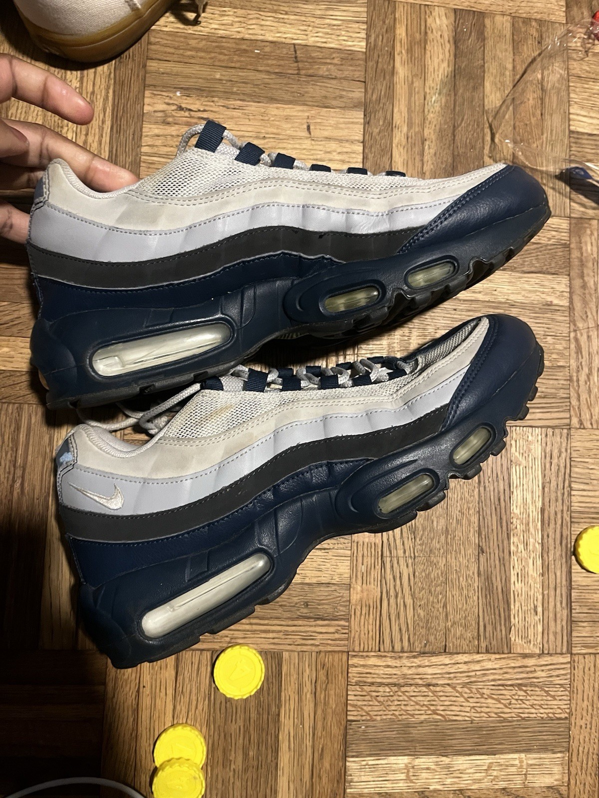 Size 11 Nike Air Max 95 White And Dark Blue