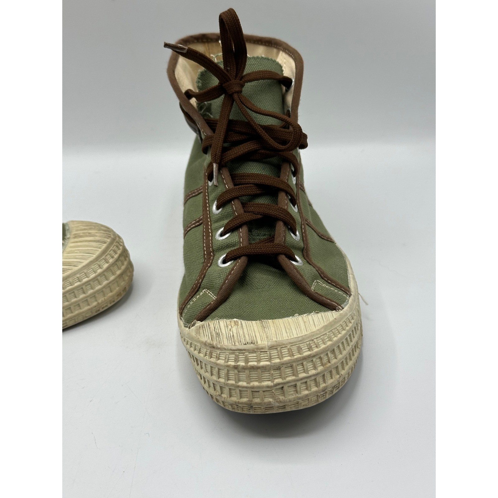 Draft INC Czech Army Trainers Sz 40 Vintage Canvas Olive Green Sneakers Gorpcore