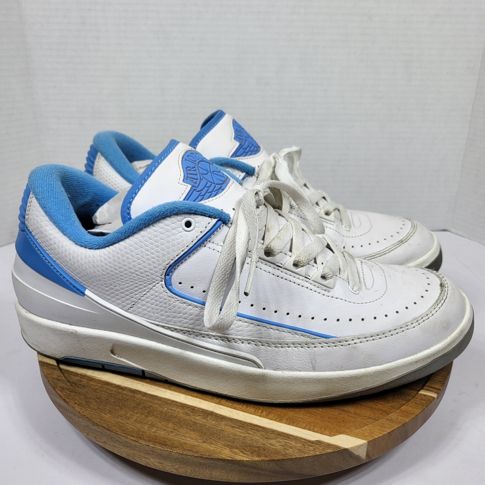 Jordan Air Jordan 2 Retro Low Mens 10 White Blue Good DV9956-104 Leather Sneaker