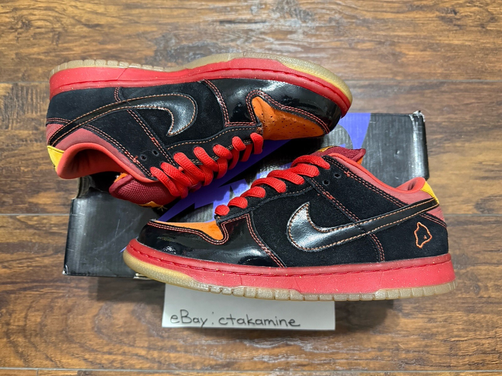 Nike SB Dunk Low Hawaii US Mens Size 8 313170-003 Black Orange RARE AUTHENTIC ✅