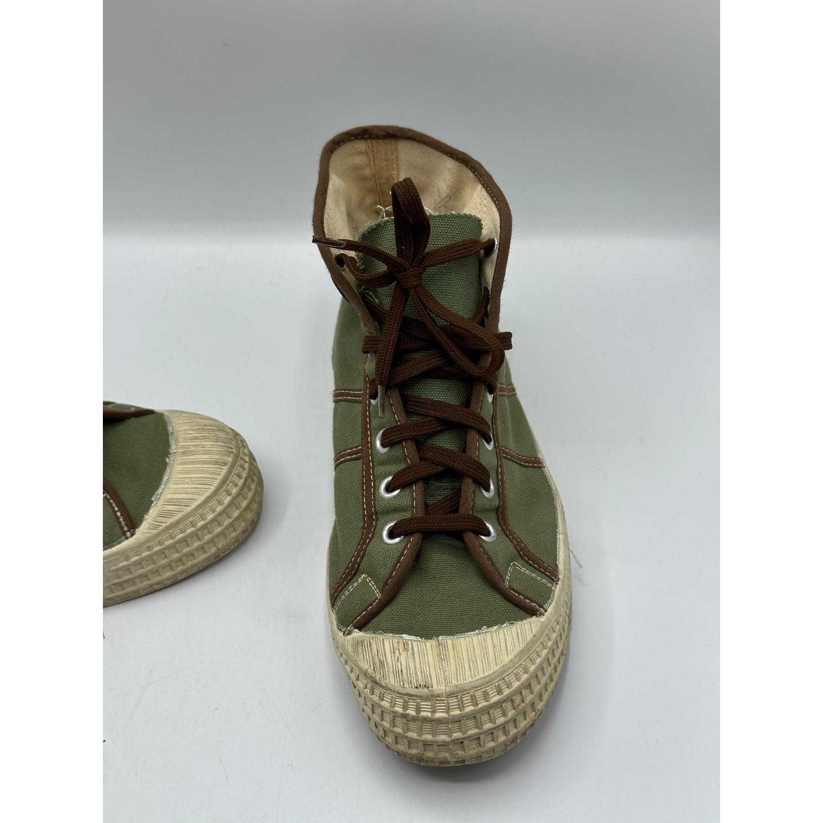 Draft INC Czech Army Trainers Sz 40 Vintage Canvas Olive Green Sneakers Gorpcore