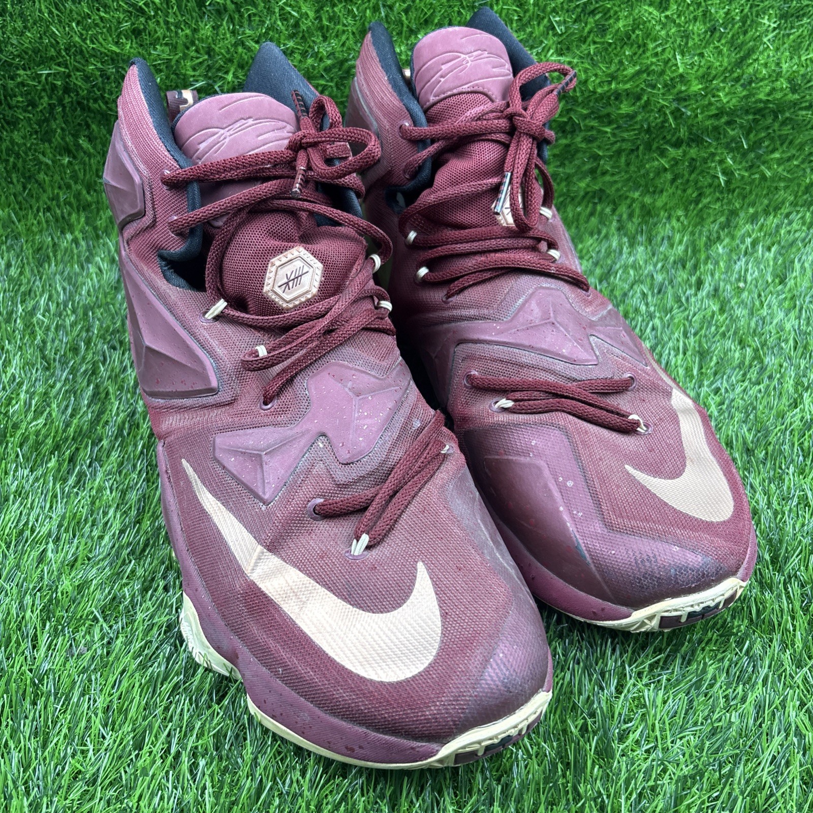 Nike Men’s Greatness Lebron XIII Maroon Bronze Mesh 807219-690 Shoes Size 13.5