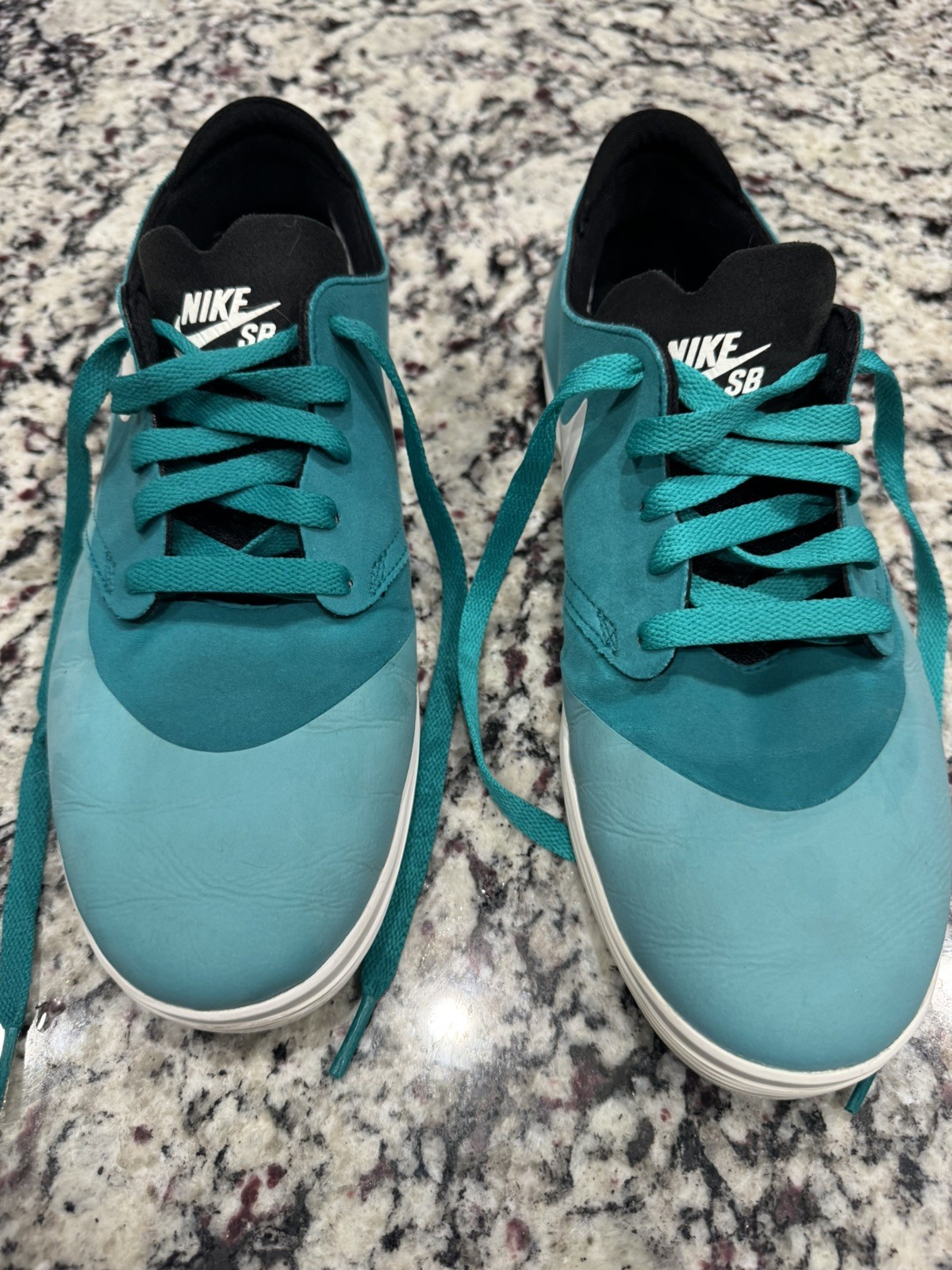 Nike SB Lunar One Shot Shoes Mens Size 7 Teal White Skateboarding 631044-310