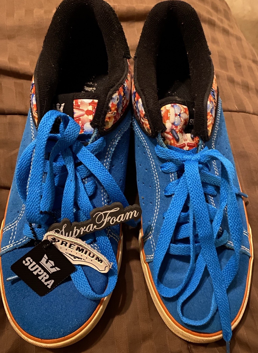 Supra 2006 Jim Greco skate Shoes Pillz Size 10 Blue Suede Leather Sides