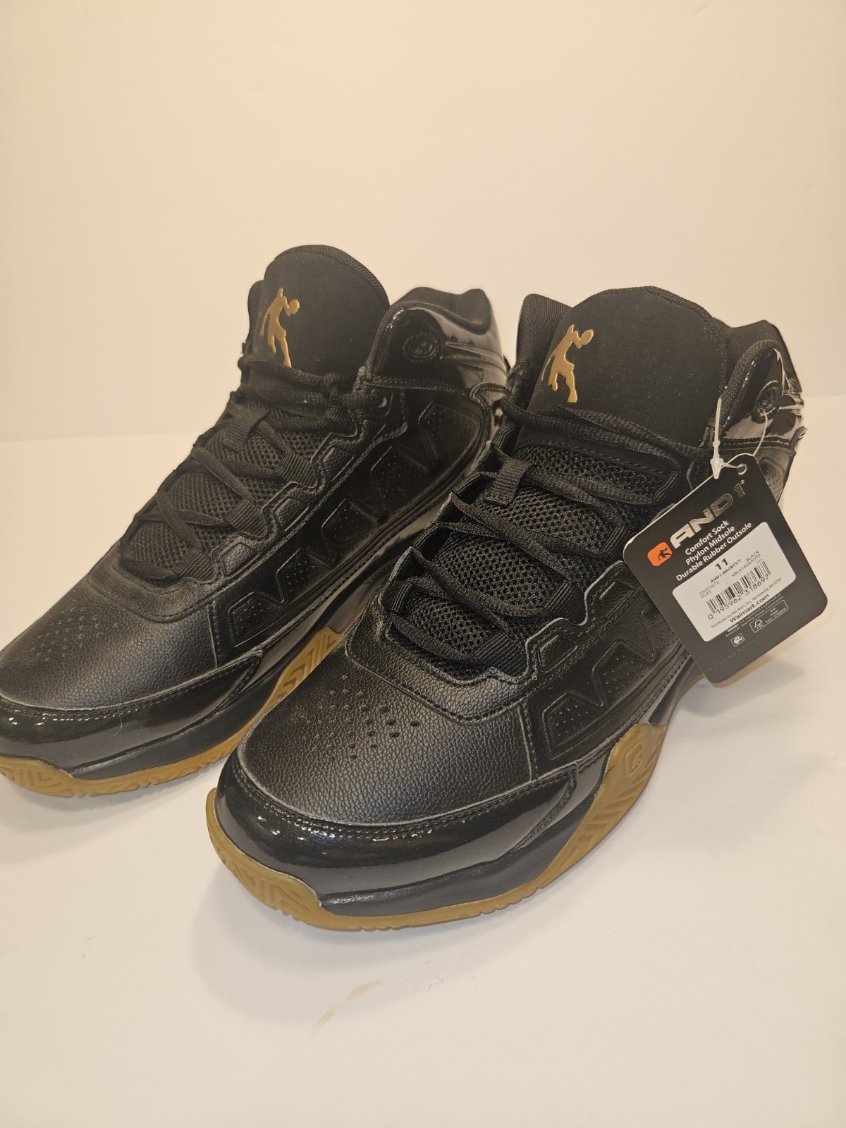 AND1 Backcut Men’s Basketball Shoes Size 11 Black High Top Athletic Sneakers New