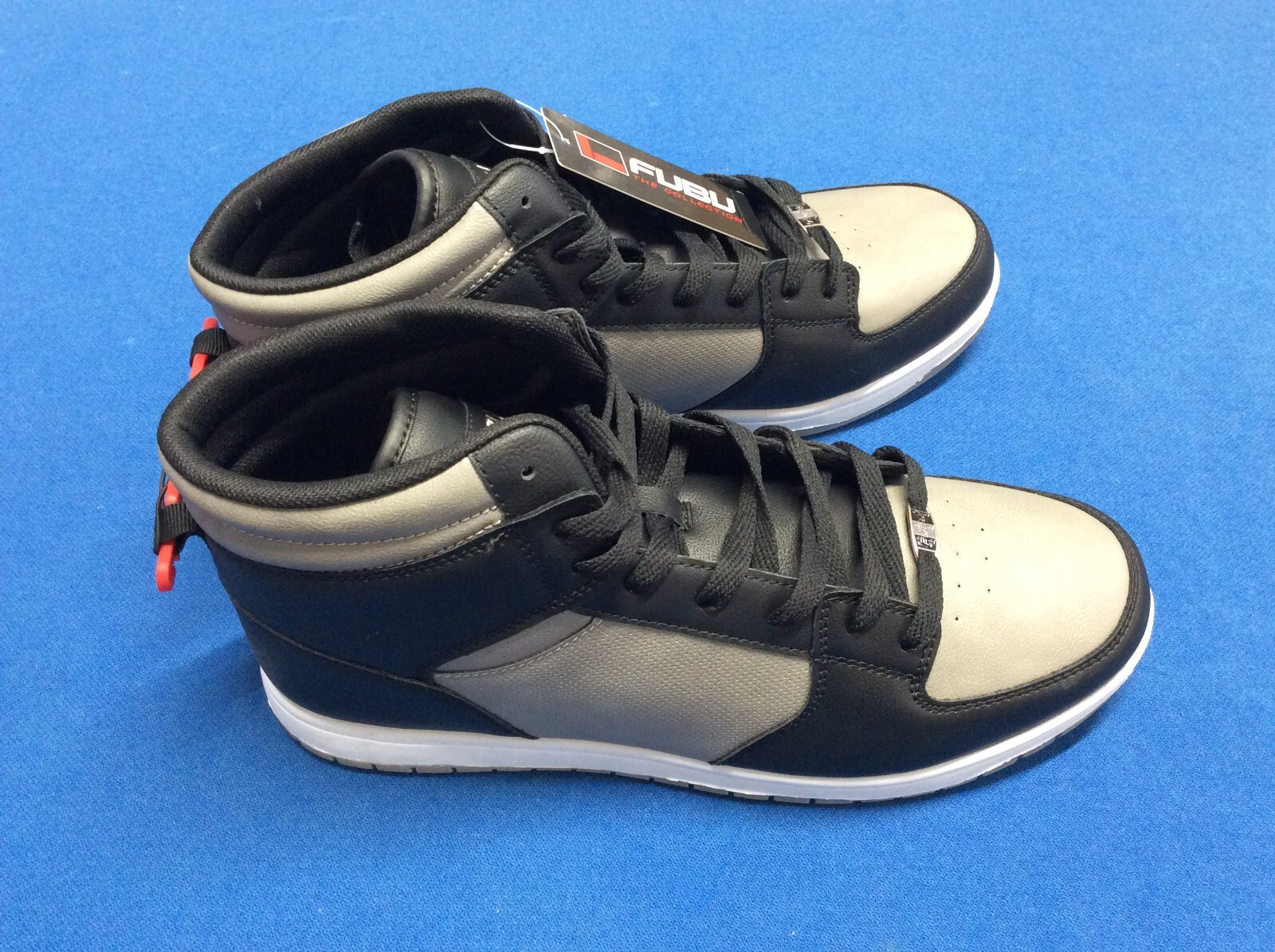 Men’s athletic shoes (FUBU) ankle support, non-marking sole, red, grey or black