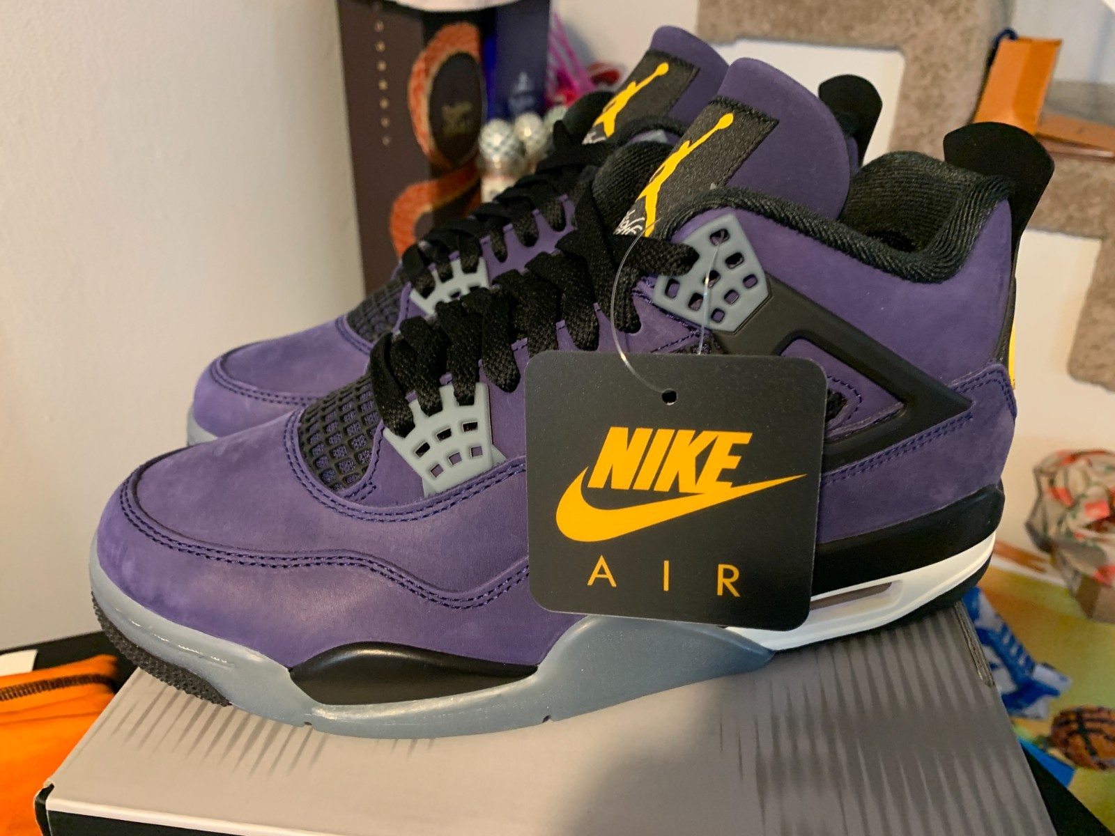 NEW Nike Air Jordan 4 IN HAND Lakers Lakeshow NBA ASW 11.5 7.5 5 4.5 MENS Retro