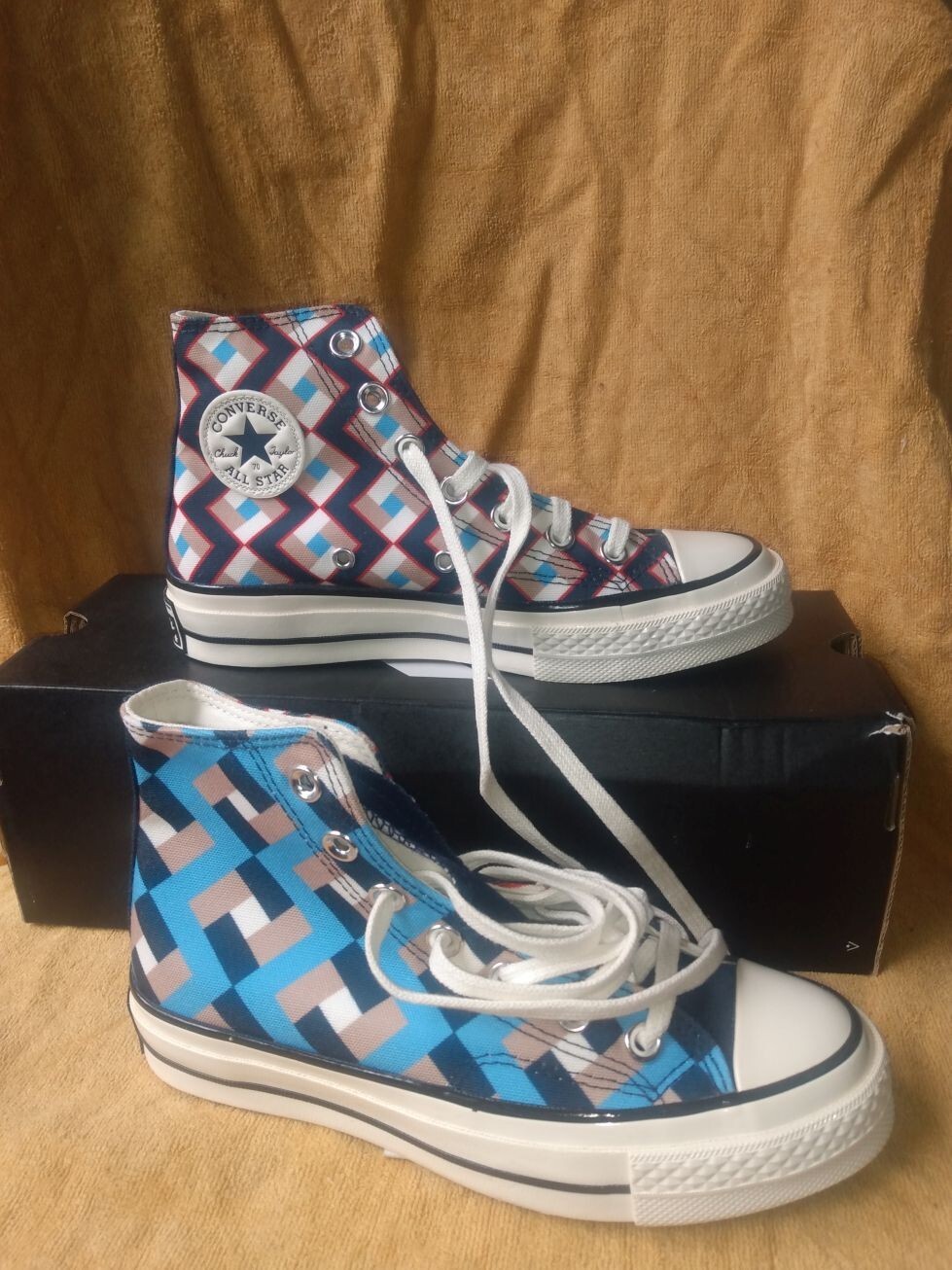 Converse All Star CT’s w/pattern mixing Men’s sz 3/Women’s sz 5