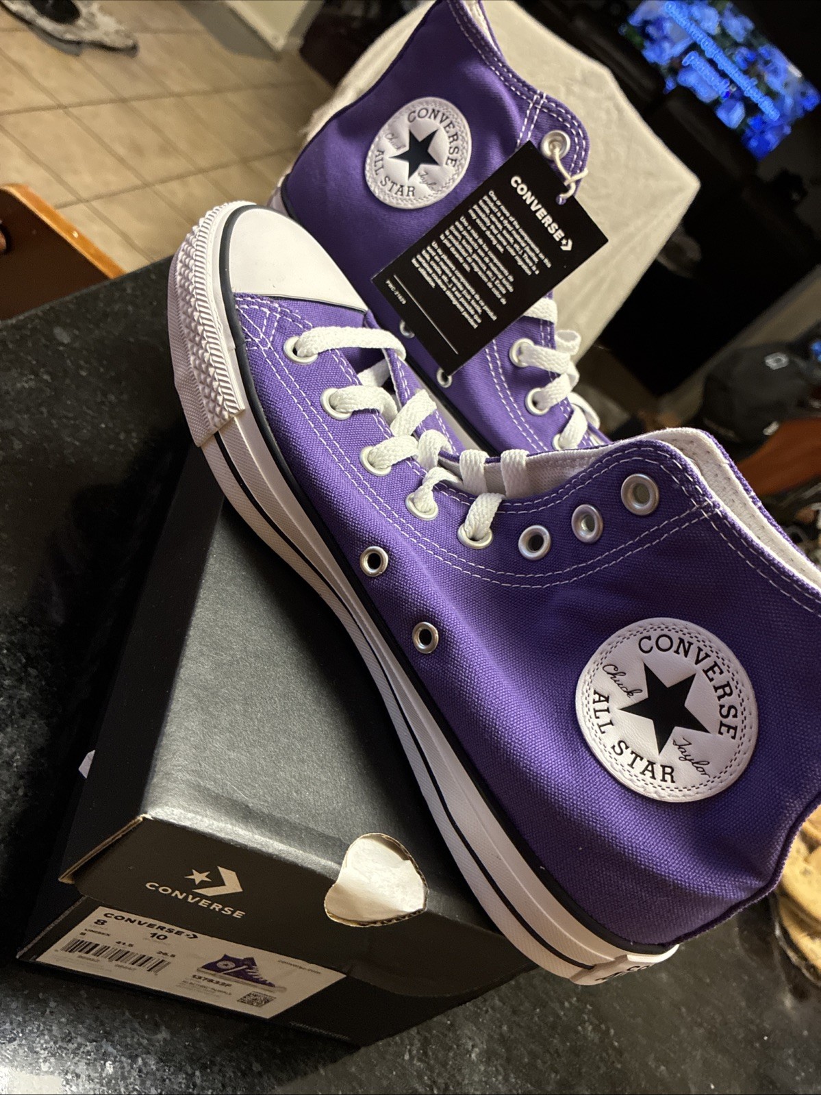 -Converse Chuck Taylor All Star High Electric Purple Men’s 8 Woman’s 10 New