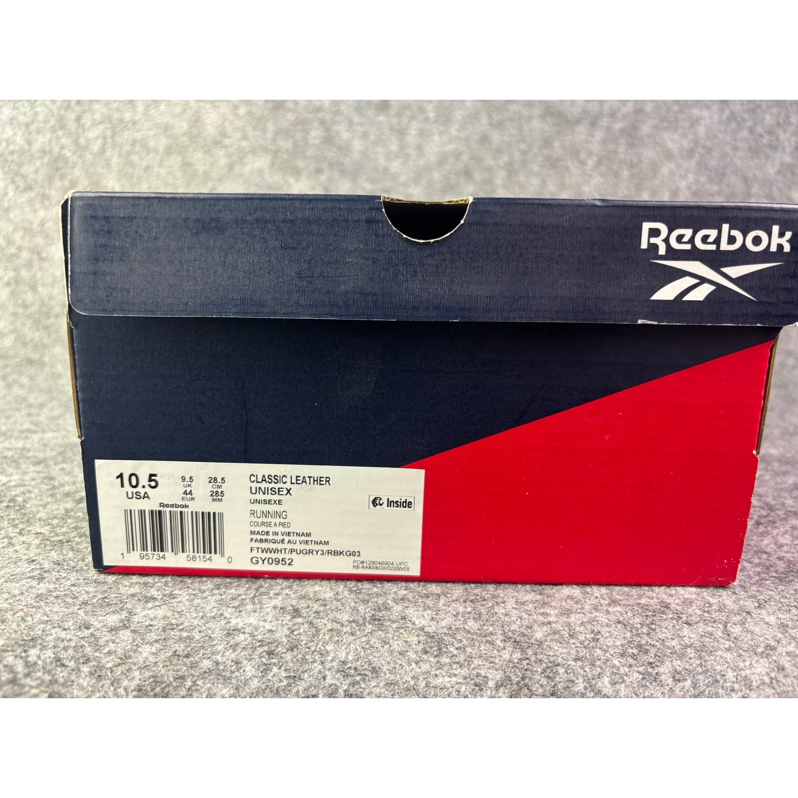 Reebok Classic Leather Sneakers Mens 10.5 White Gum Sole GY0952