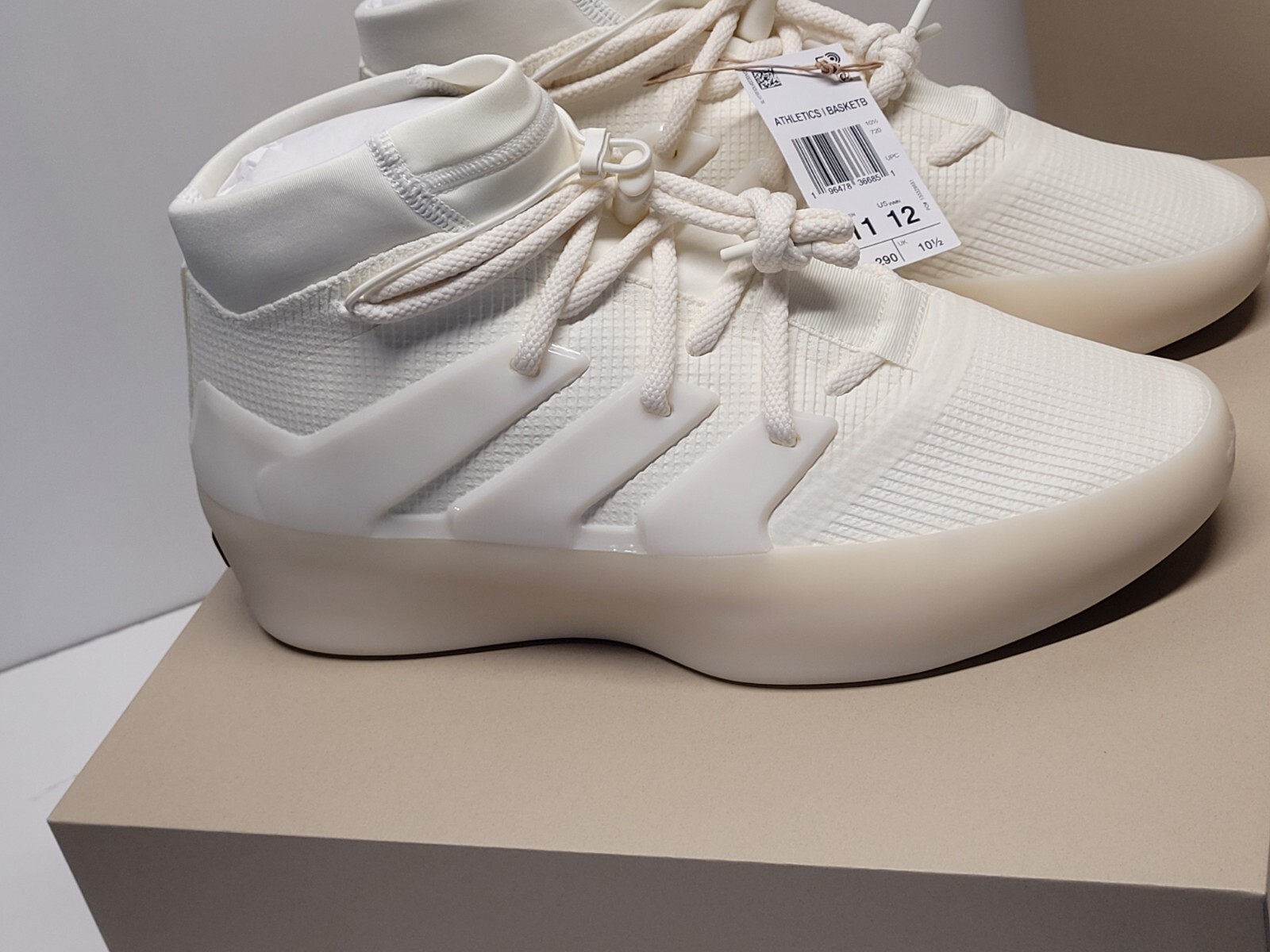 Adidas Fear Of God Athletics 1 Basketball Cream White Size 11 Triple White
