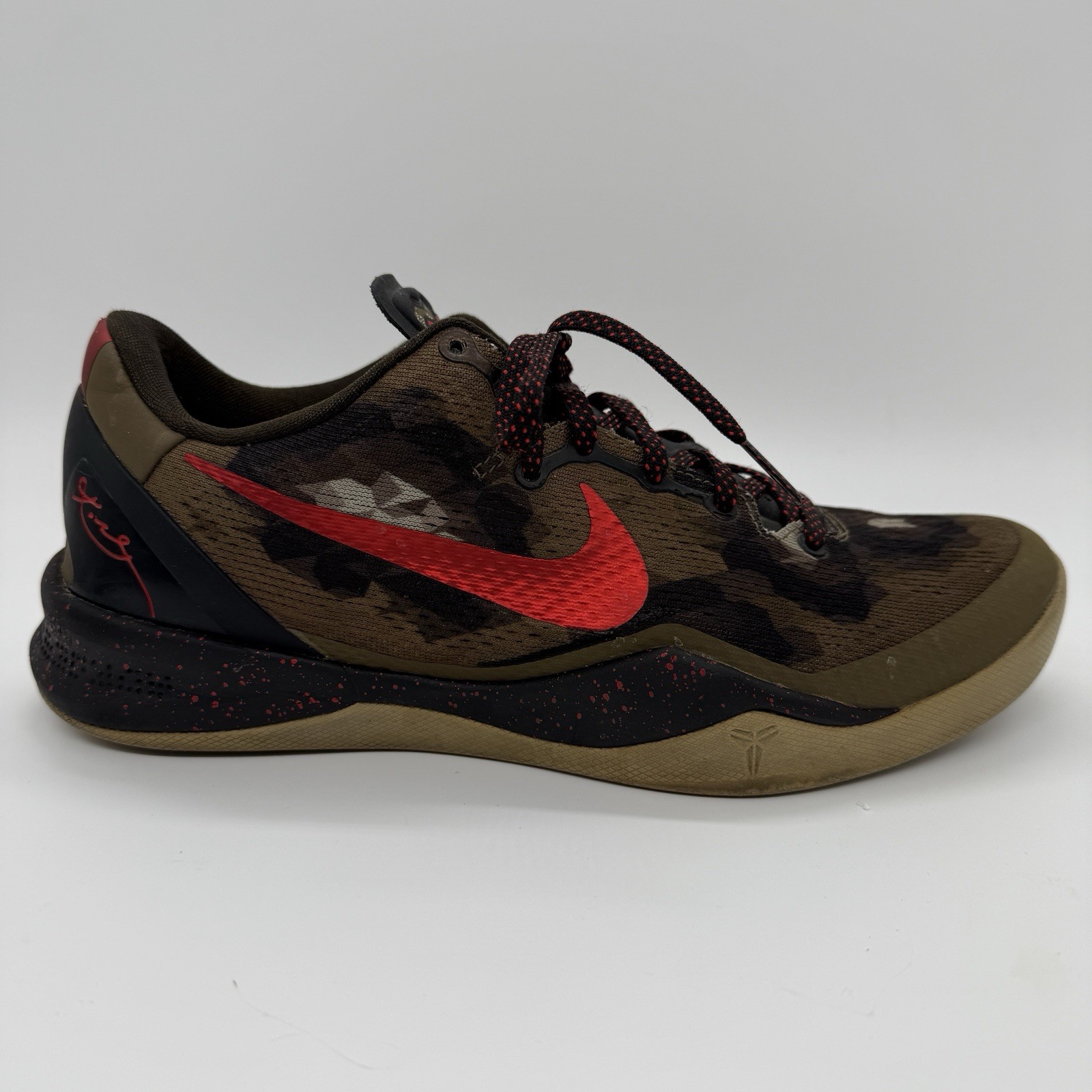 Nike Kobe 8 System Python Mens Size 8 Camo Olive Brown 555035-300