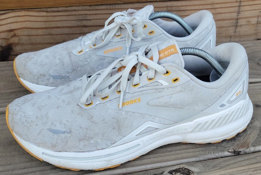 Size 11 – Brooks Adrenaline GTS 23 Blanc Grey Sunflower Women’s 12 Cream Yellow