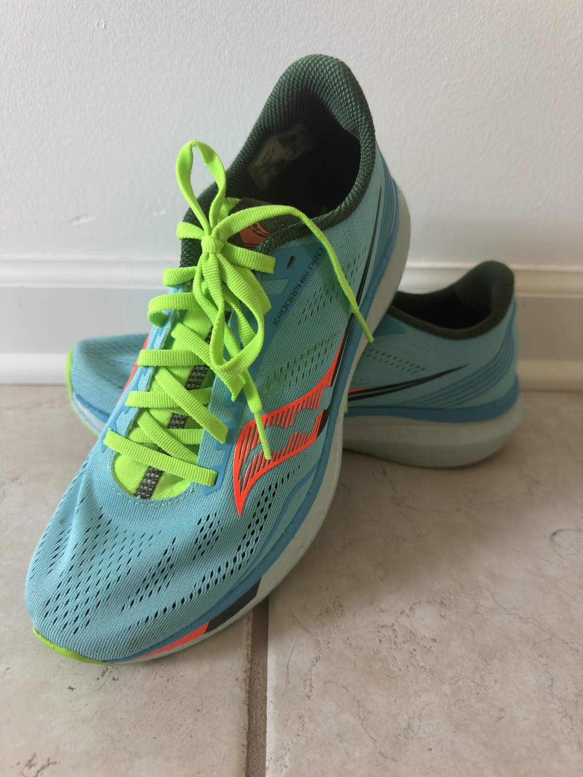Saucony Endorphin Pro 1 Mens Size 8 Running Sneakers Blue Orange Lime Shoes