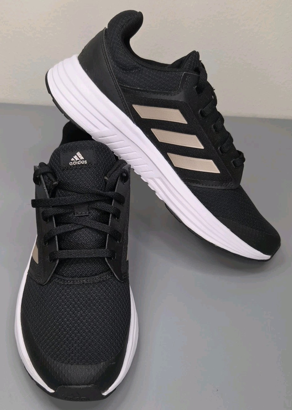 Adidas Galaxy 5 Mens Running Shoes Size 8.5 Black Lace Up Casual Athleisure