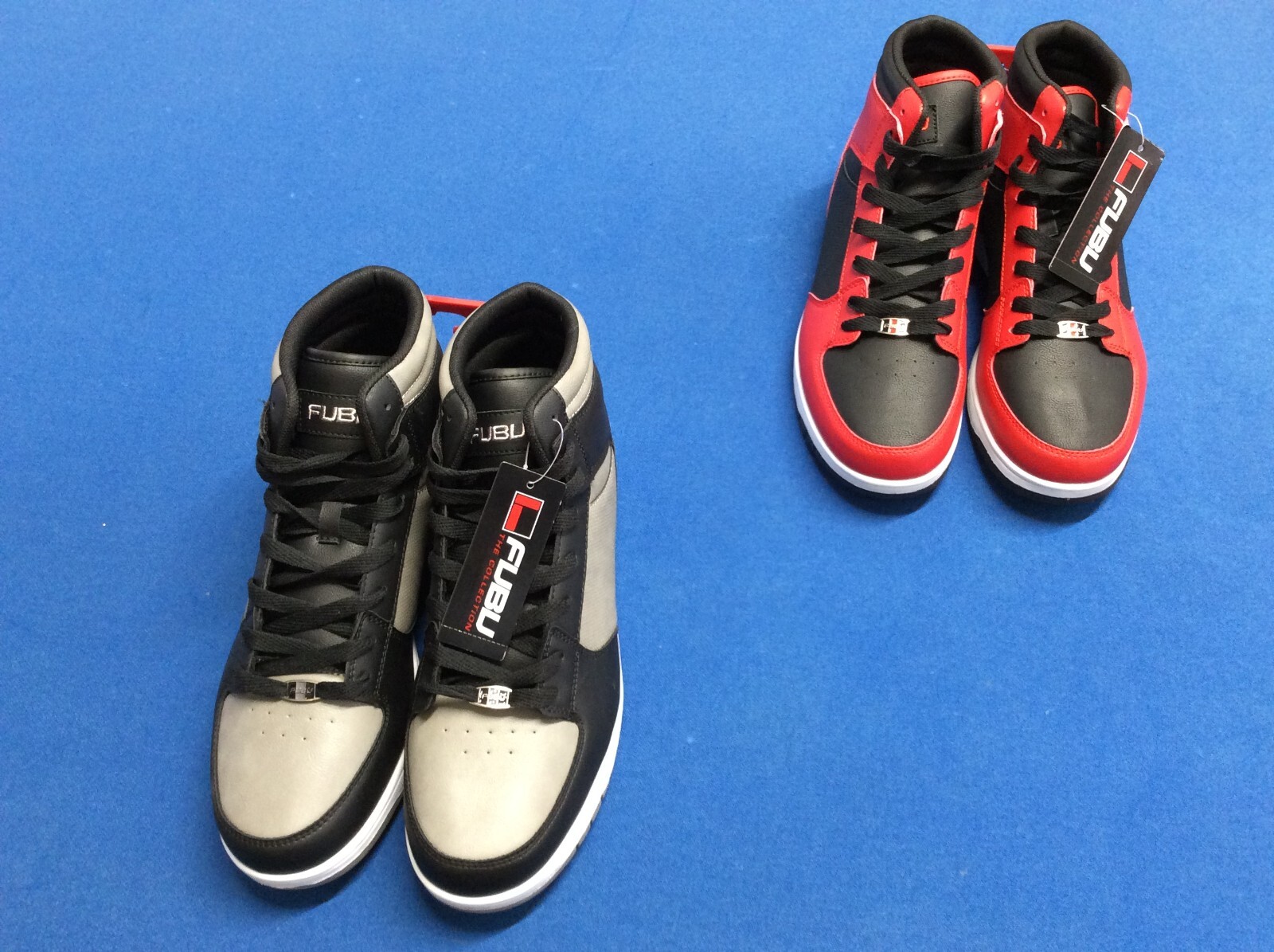 Men’s athletic shoes (FUBU) ankle support, non-marking sole, red, grey or black