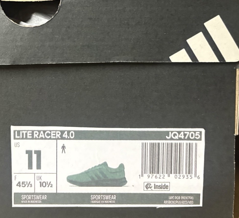 Adidas Lite Racer 4.0 CloudFoam MENs Size 11 NEW w Box/Tag FREESHIP JQ4705