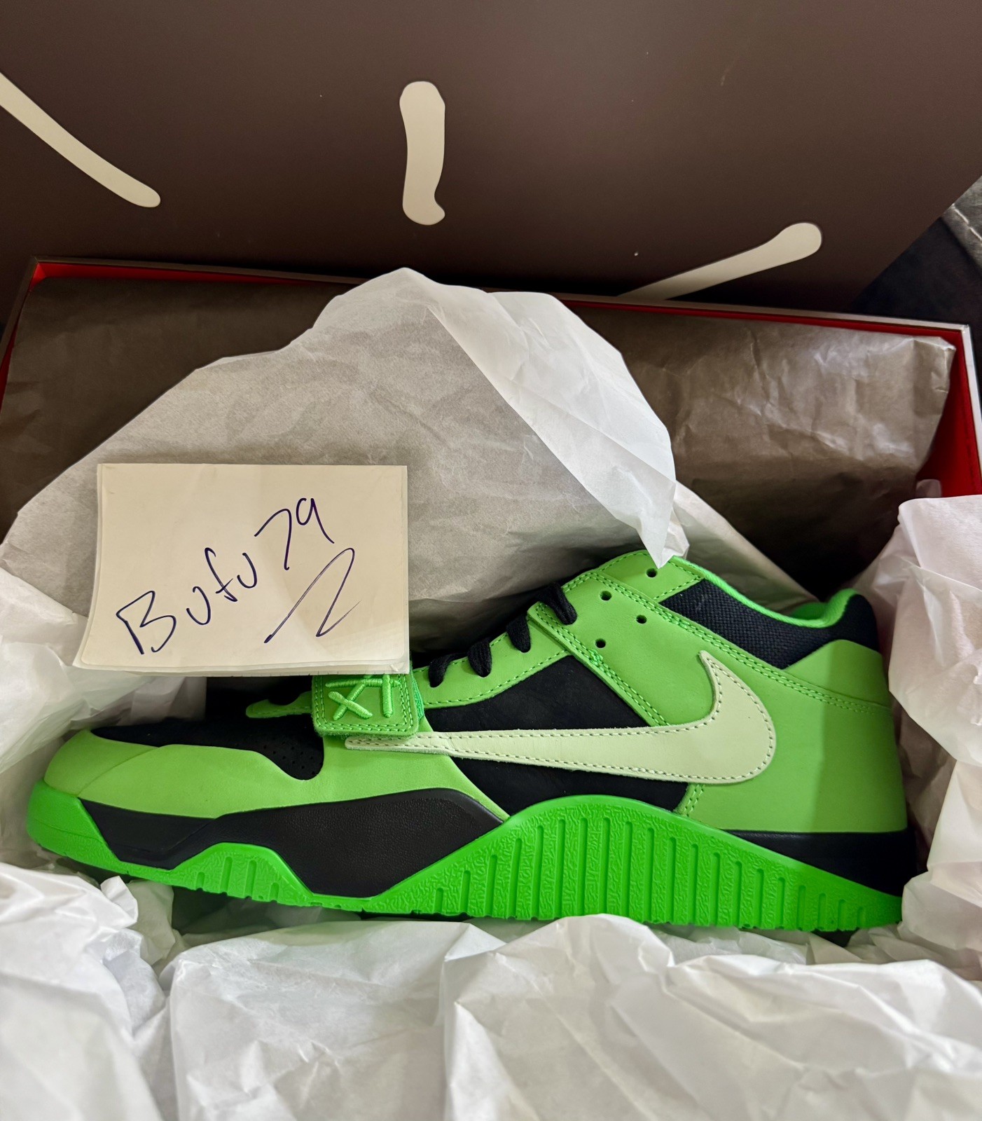 DS Jordan Travis Scott Jumpman Jack TR Green Spark IM9113-300 Size 13 CJ1 T-Rexx
